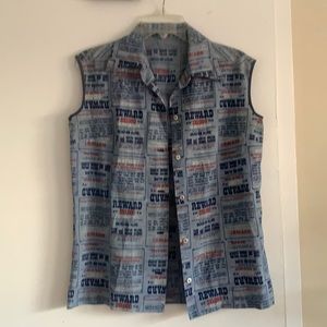 1 Vintage sleeveless button down shirt